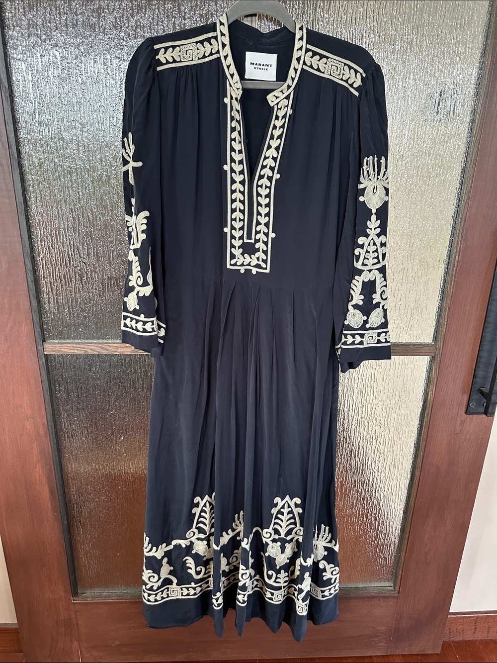 Isabel Marant Etoile Feliana Dress
Embroidered Black Maxi with Cream Accent Sz 6 - Picture 5 of 17